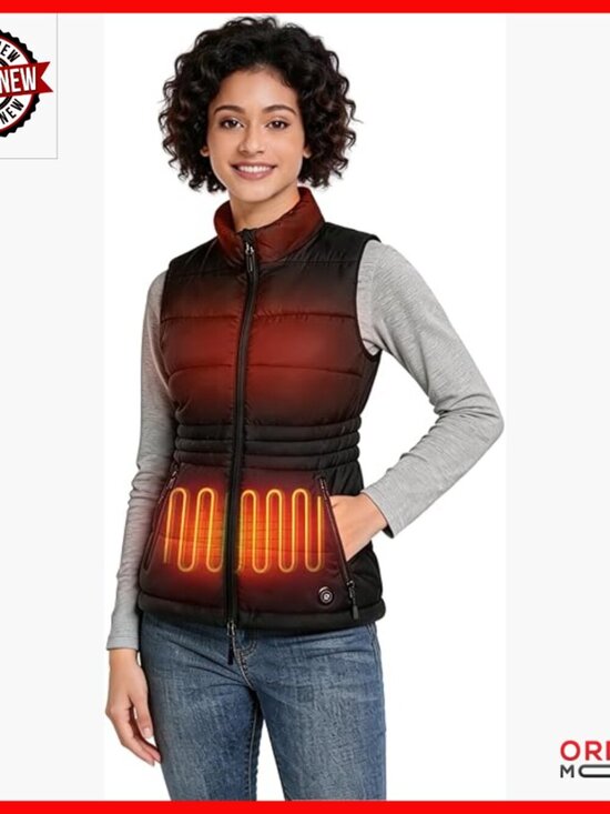 Jackets & Blazers - Women's Heated Vest with Rechargeable Battery, Waist-Defining, Lightweight